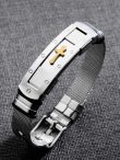 Zapestnica Steel Gold Cross