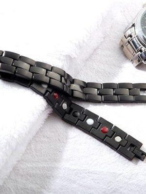 Zapestnica Black Steel Rectangles - dvostranska