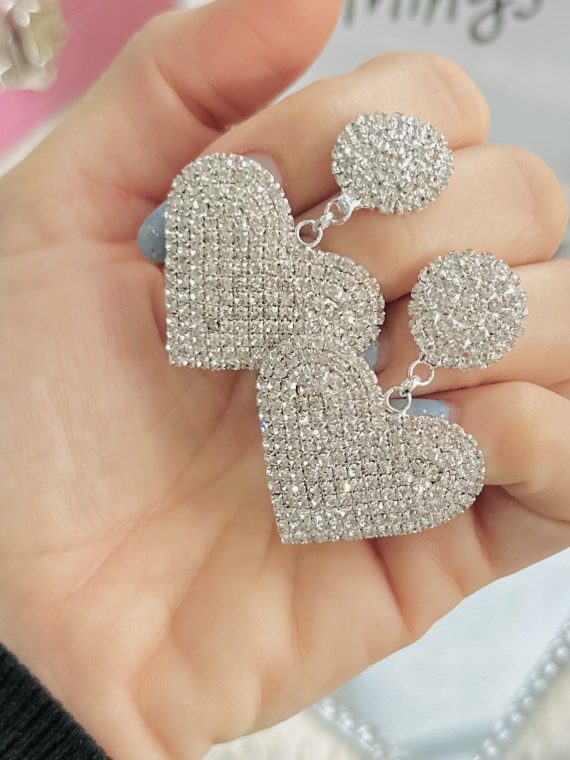 Uhani HEART- srebrna