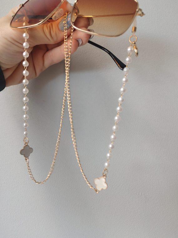 Verižica za očala PEARL-BELA