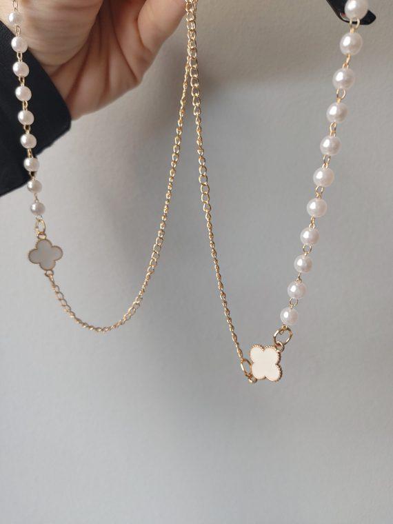 Verižica za očala PEARL-BELA