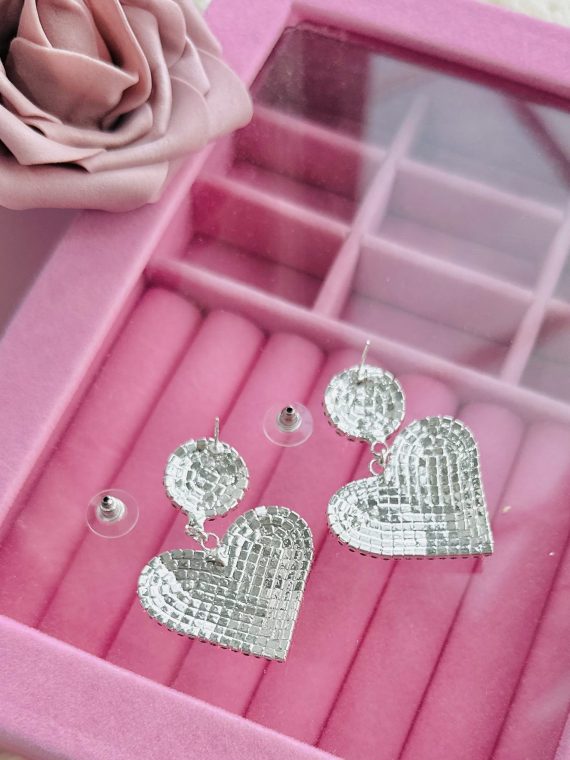 Uhani HEART- srebrna