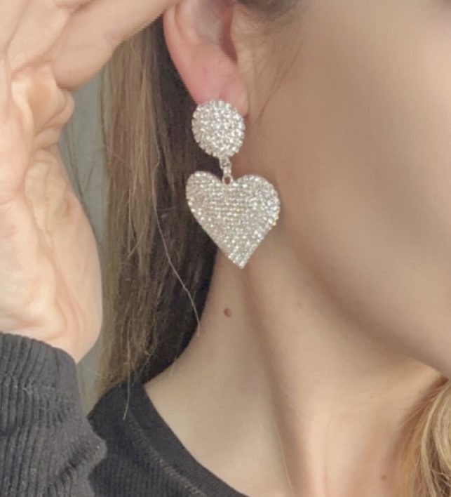 Uhani HEART- srebrna