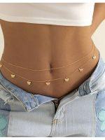 Verižica za  trebuh Metulj-zlata