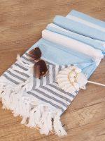 Turška Sultanska brisača 180 x 100 cm - Modra